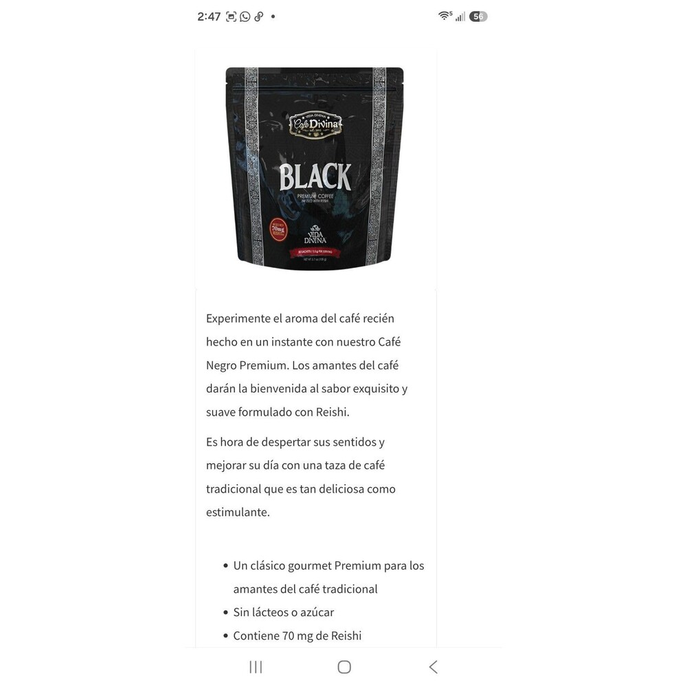 BLACK PREMIUM COFFEE INFUSED WITH REISHI